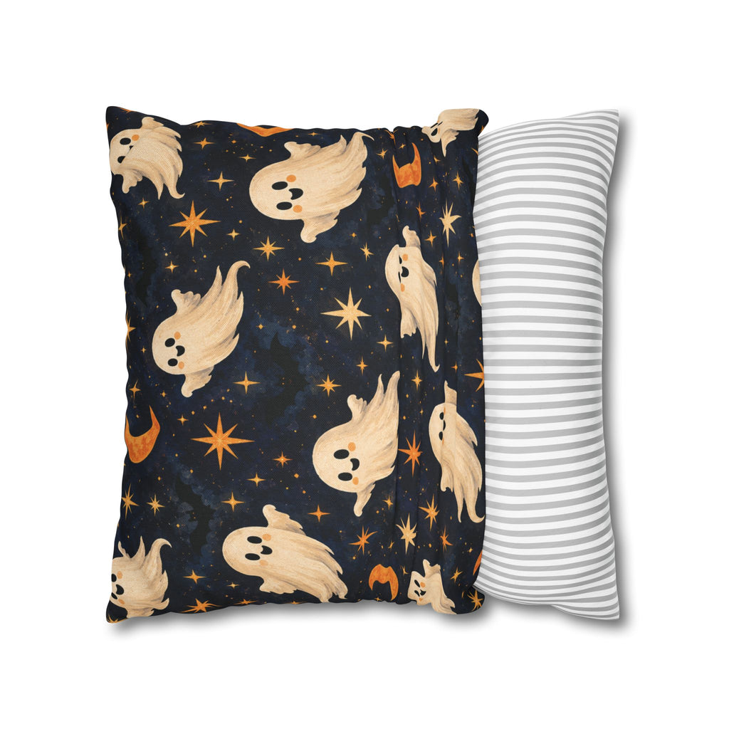 Moonlit Ghosts Halloween pillow cover with double-sided spooky design