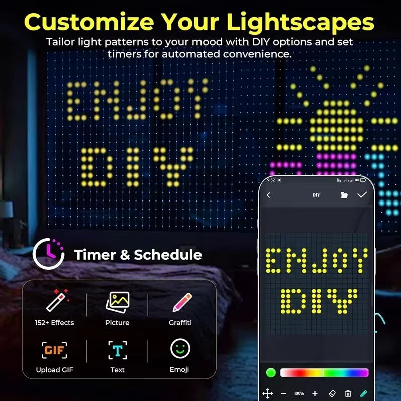 2m curtain-style RGB light setup for indoor decor