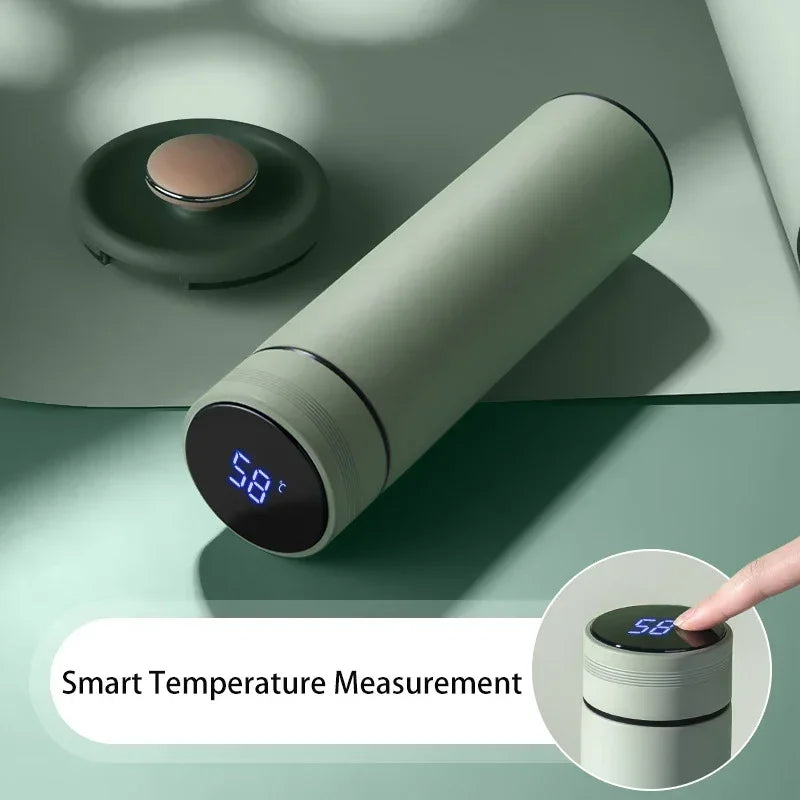 500ml Smart Thermos Cup — LED Temperature Display, Stainless Steel Vacuum Flask