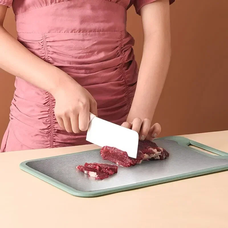 304 Stainless Steel Cutting Board — Double-Sided, Antibacterial Kitchen Chopping Board