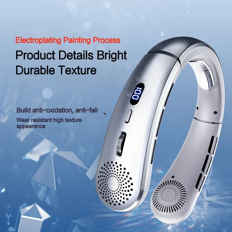 Wearable Neck Fan 5-Speed Hands-Free Low Noise Sports Fan Gold Red | Nexa Home