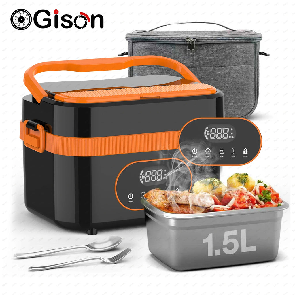 Portable Wireless Electric Heated Lunch Box 1.5L — 18000mAh Battery, LED Display