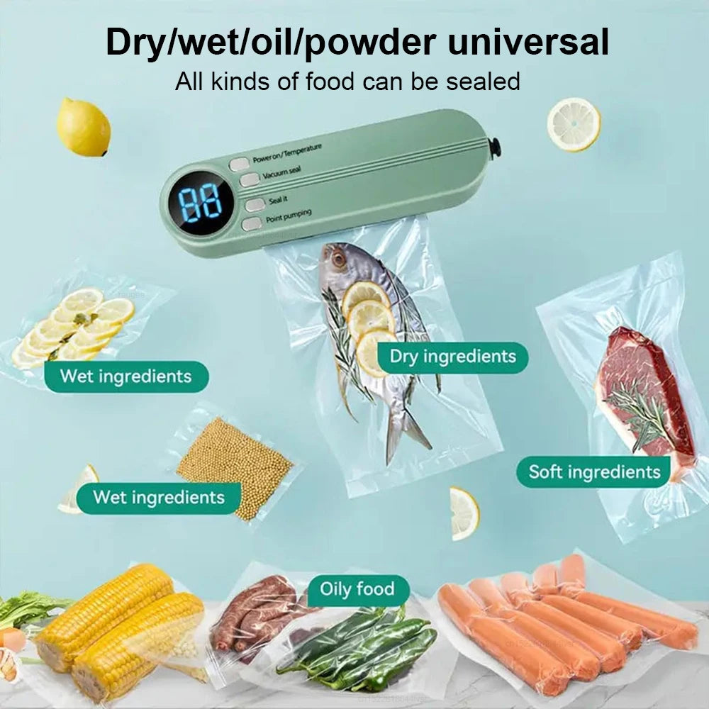 Mini Vacuum Sealing Packaging Machine Plastic Bags Sealer for Food USB Rechargeable Portable Thermal Sealer with Suction Pump