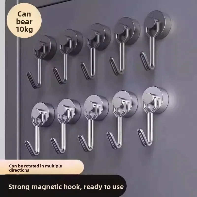 Heavy Duty Neodymium Rare Earth Magnetic Hooks for Cruise Ship Refrigerator Kitchen Home Office Hanging Organization Strong Hold