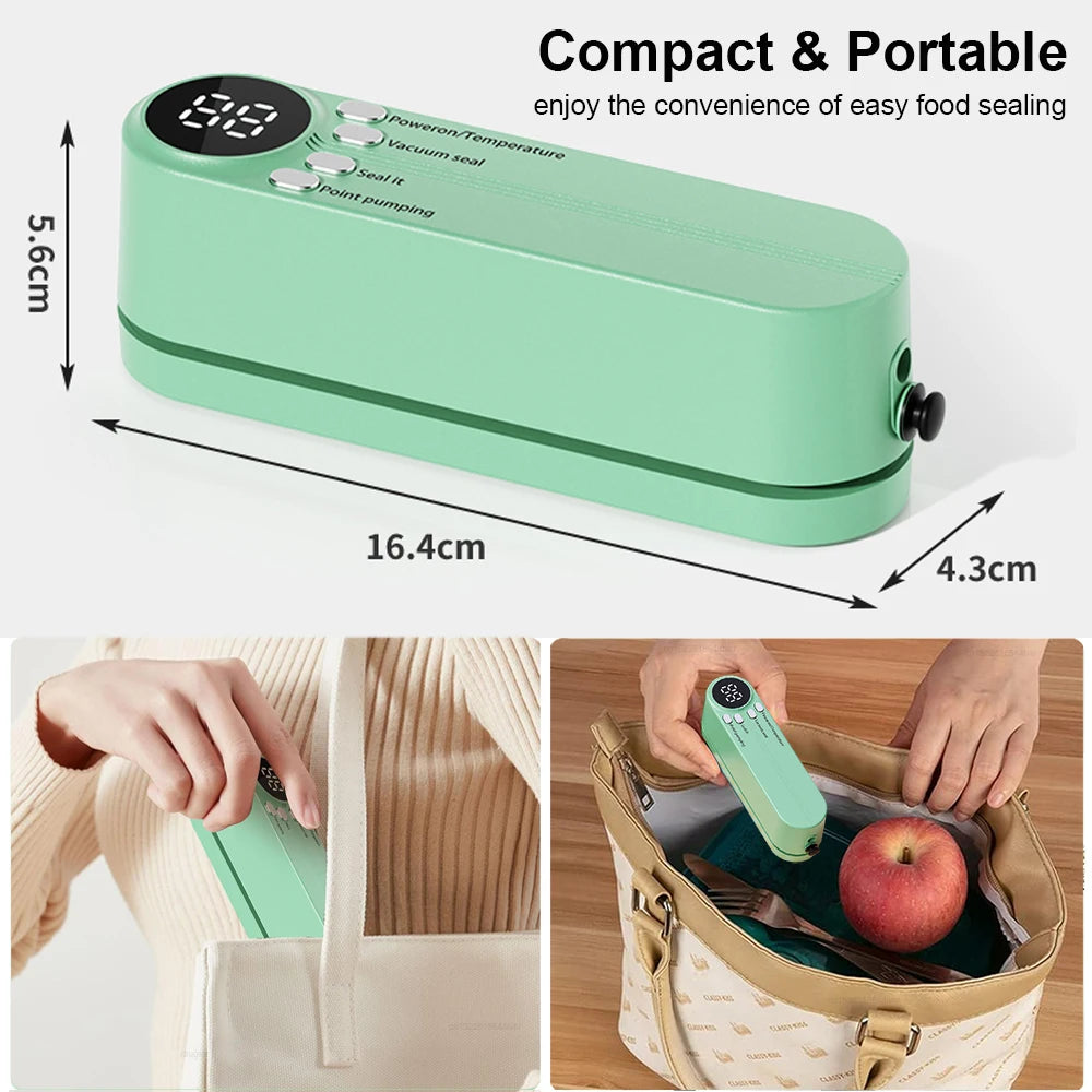 Mini Vacuum Sealing Packaging Machine Plastic Bags Sealer for Food USB Rechargeable Portable Thermal Sealer with Suction Pump