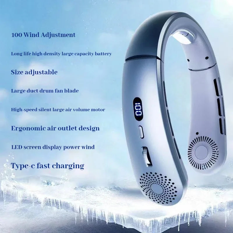 Wearable Neck Fan | 5-Speed Hands-Free | Low Noise | Sports & Outdoor