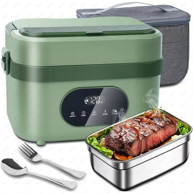 Wireless Electric Heated Lunch Box 1.5L — 18000mAh Battery, 60W Fast Heating