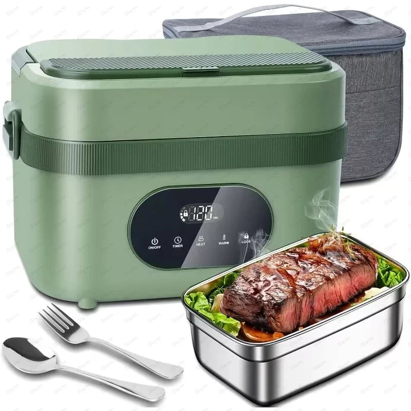 Wireless heated lunch box 1.5L rechargeable food warmer