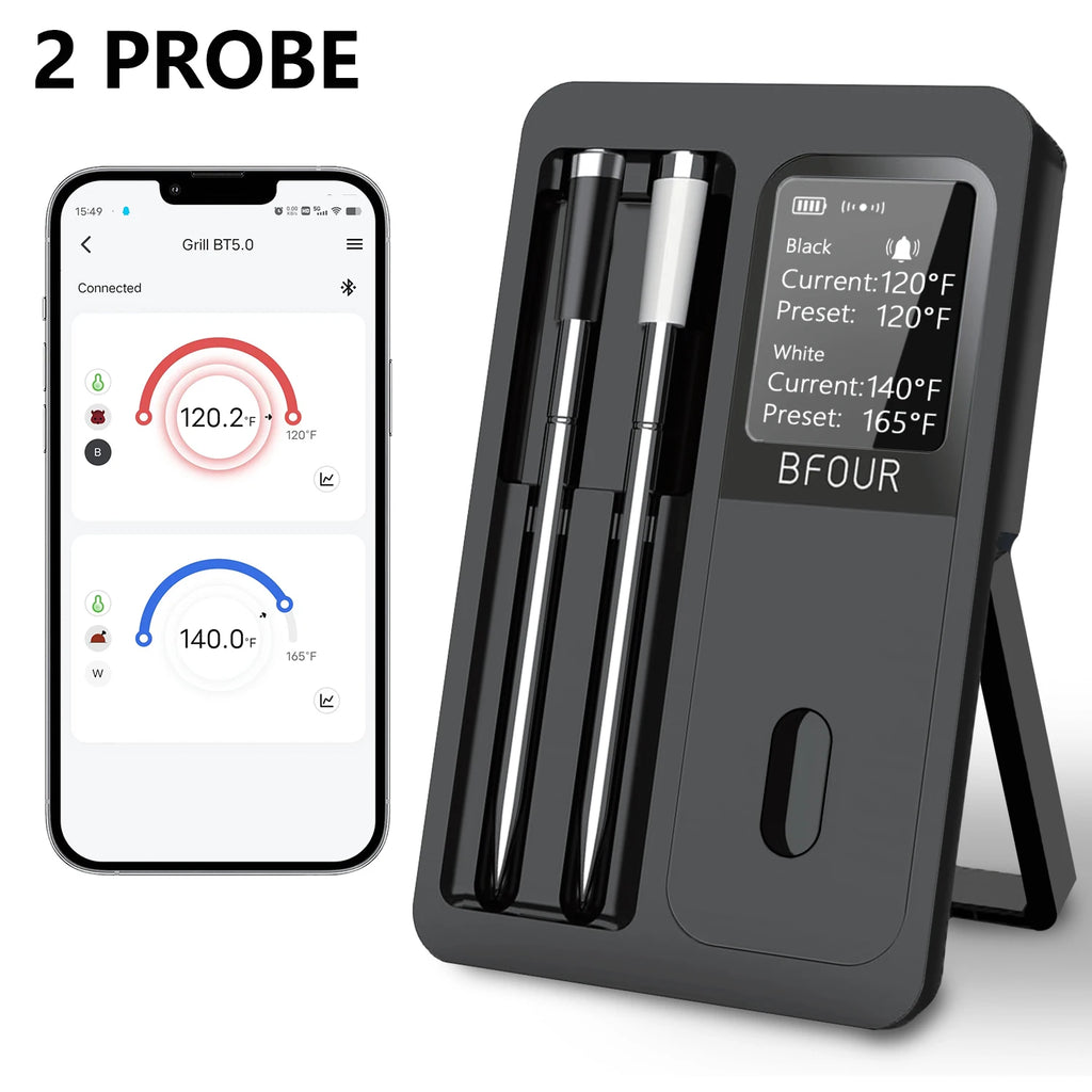 Wireless Bluetooth Meat Thermometer | IP67 Waterproof | BBQ & Oven