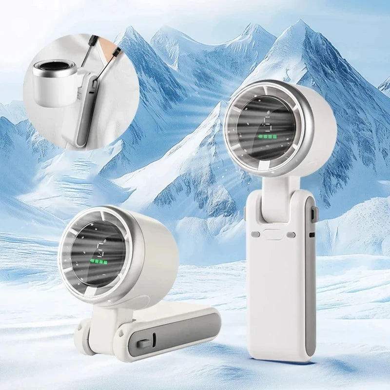 Foldable High-Speed Turbo Fan Portable Pocket Neck Fan Outdoor White | Nexa Home