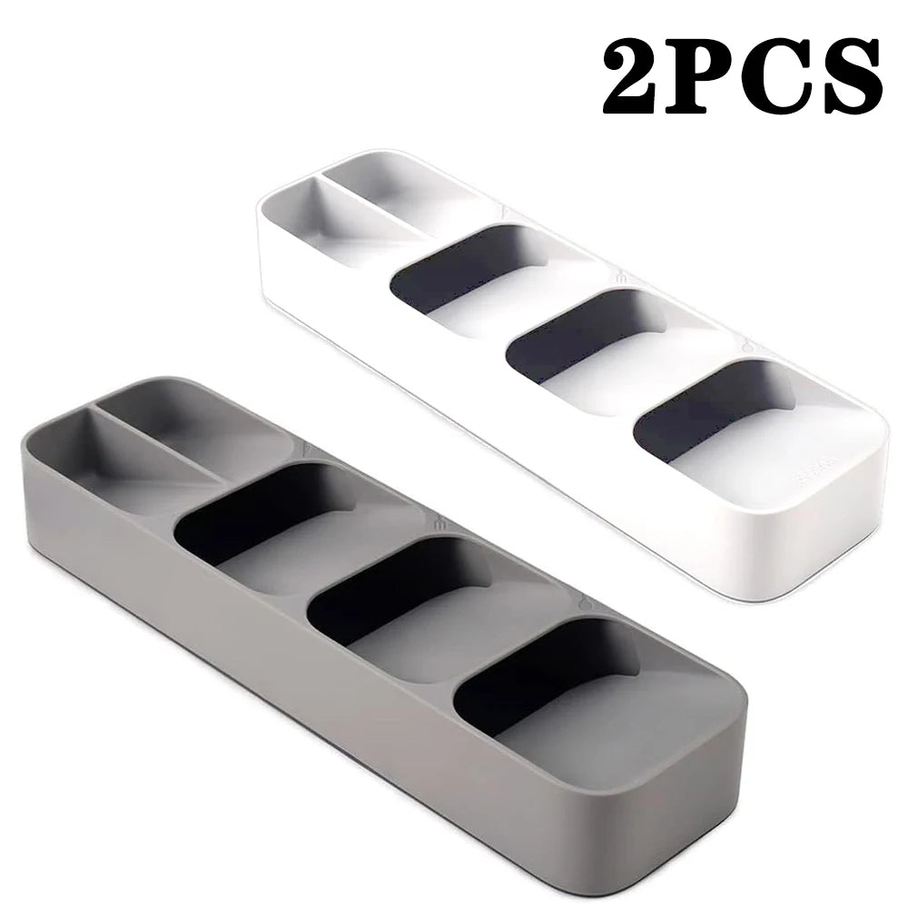 Cutlery Drawer Organizer Tray — Compartmentalized Kitchen Storage Box