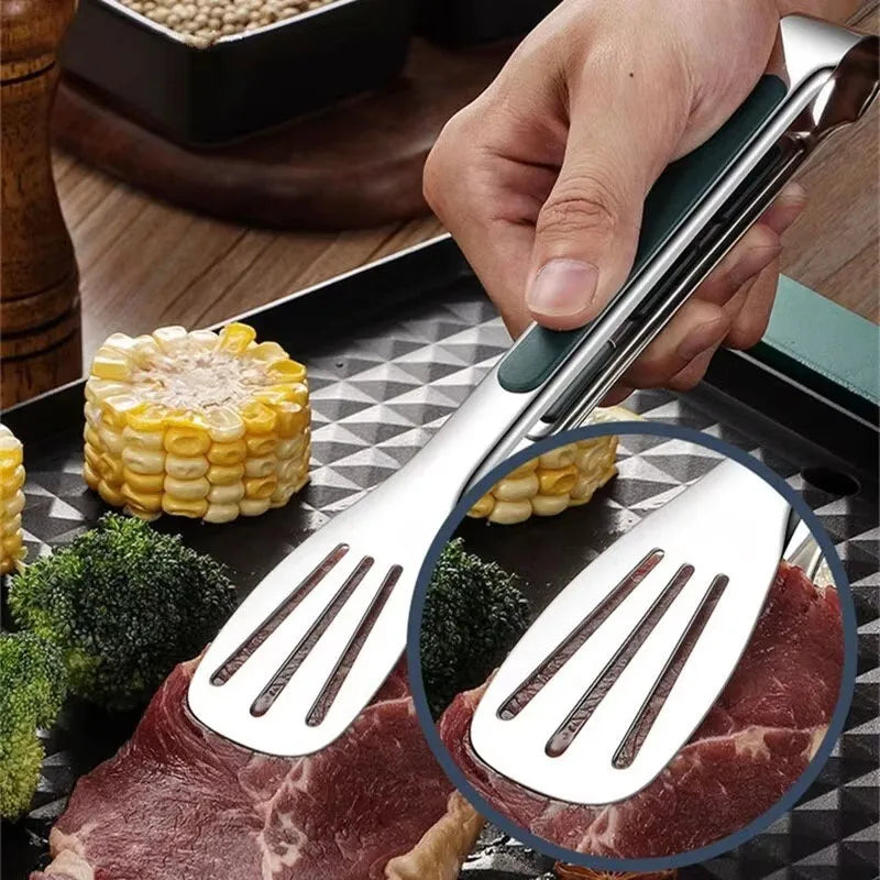 Stainless Steel Non-Slip Food Tongs | BBQ, Kitchen & Salad
