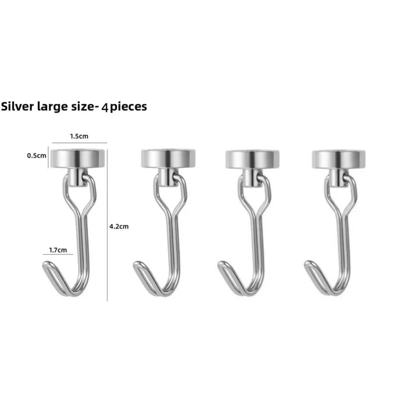 Heavy Duty Neodymium Rare Earth Magnetic Hooks for Cruise Ship Refrigerator Kitchen Home Office Hanging Organization Strong Hold