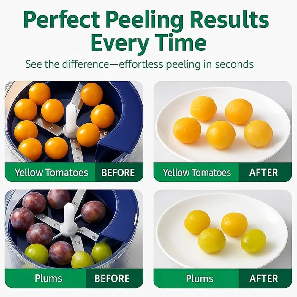 Automatic Electric Grape Peeler, Hands-Free Berry Skin Remover, Fruit Preparation Tool, Effortless Peeling
