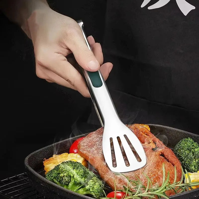 Stainless Steel Non-Slip Food Tongs | BBQ, Kitchen & Salad