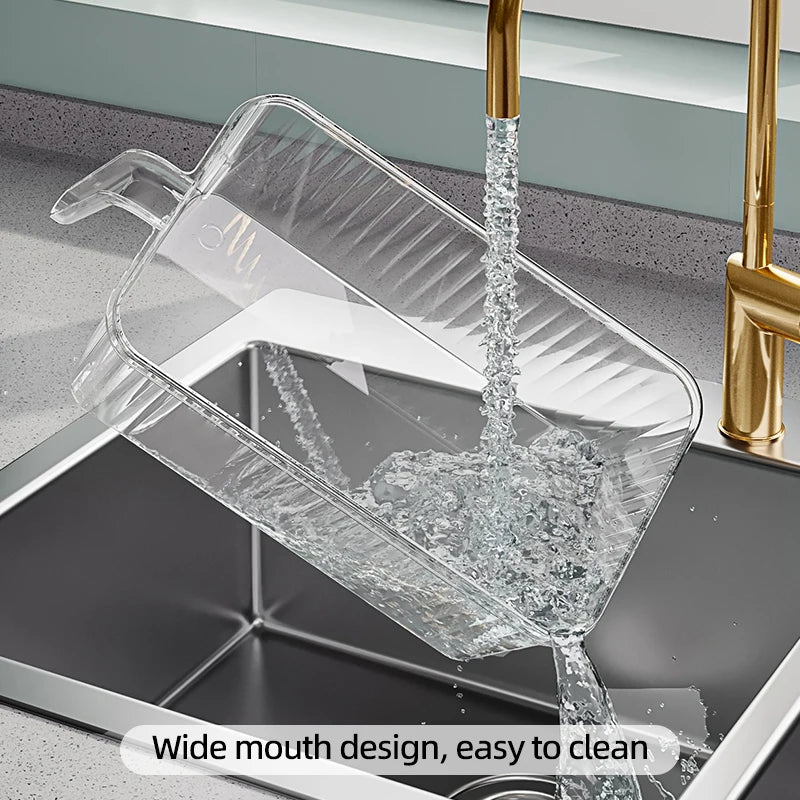 Stackable Refrigerator Storage Box with Lid, Capable of Storing Bread, Food, Vegetables, and Fruits，organizer box with handle