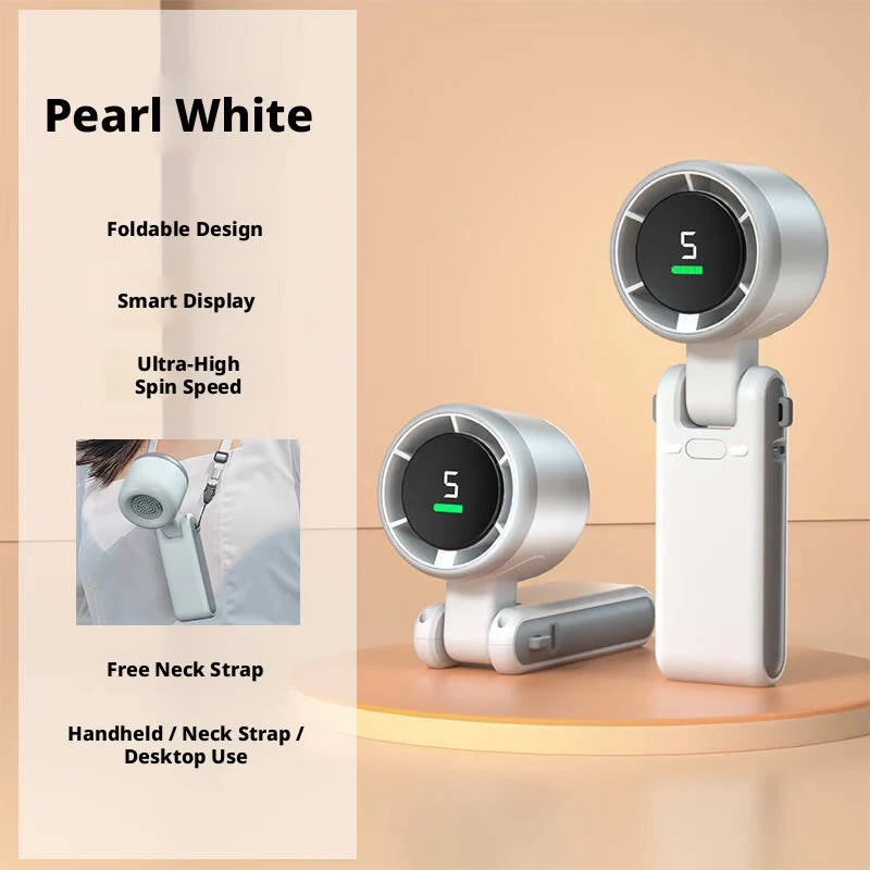 Portable Mini Turbo Fan | 199-Speed AI Chip | Smart LED Display | USB Rechargeable