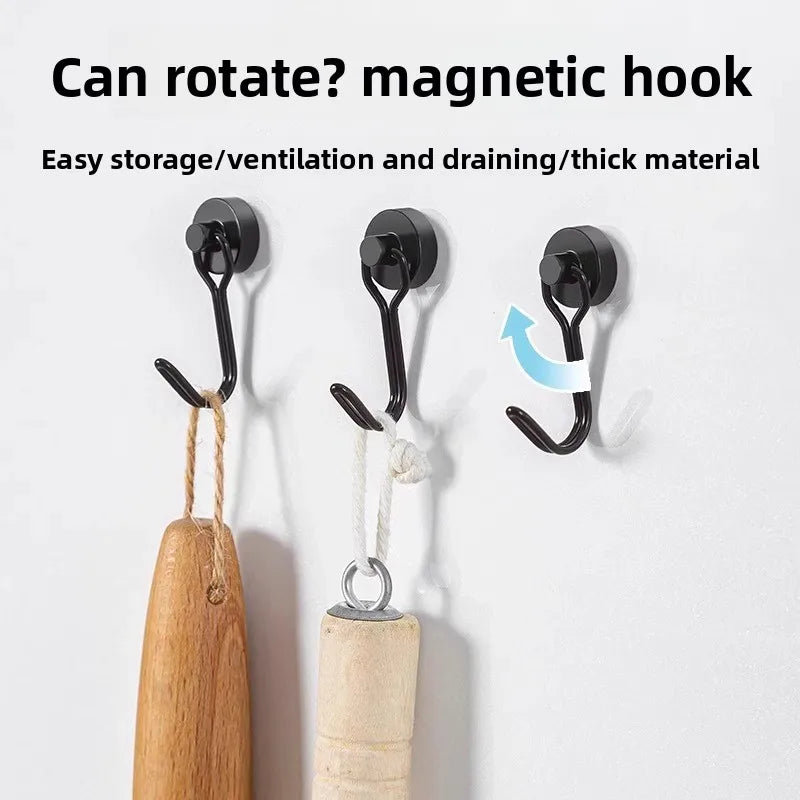 Heavy Duty Neodymium Rare Earth Magnetic Hooks for Cruise Ship Refrigerator Kitchen Home Office Hanging Organization Strong Hold