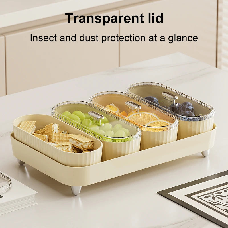 UFORU A Piece of Home Living Fruit Bowl for Living Room, Simple Style Nut and Dry Fruit Container with Lid