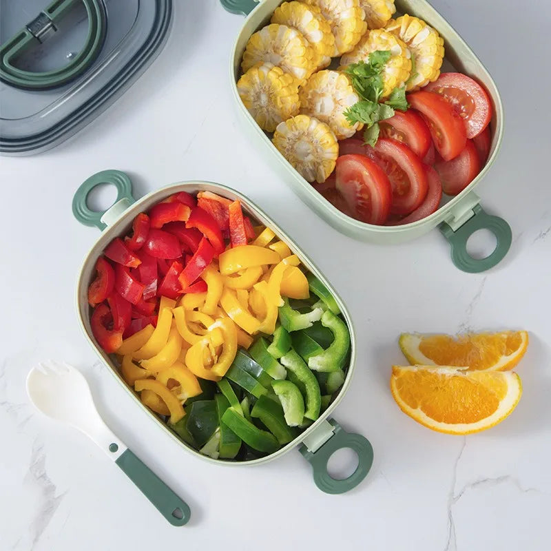 Stackable 3-Layer Bento Box 2500ml — Leak-Proof, Microwave Safe