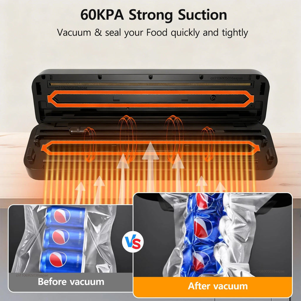 Vacuum Sealer Food Sealing Powerful Home Vacuum Automatic Packaging Machine Food Preservation Food Vacuum Sealing Machine