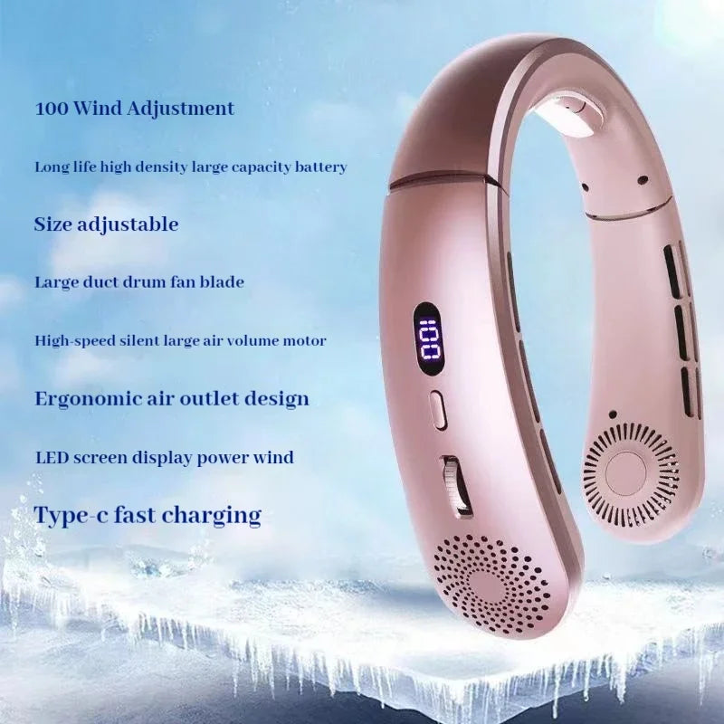 Wearable Neck Fan | 5-Speed Hands-Free | Low Noise | Sports & Outdoor