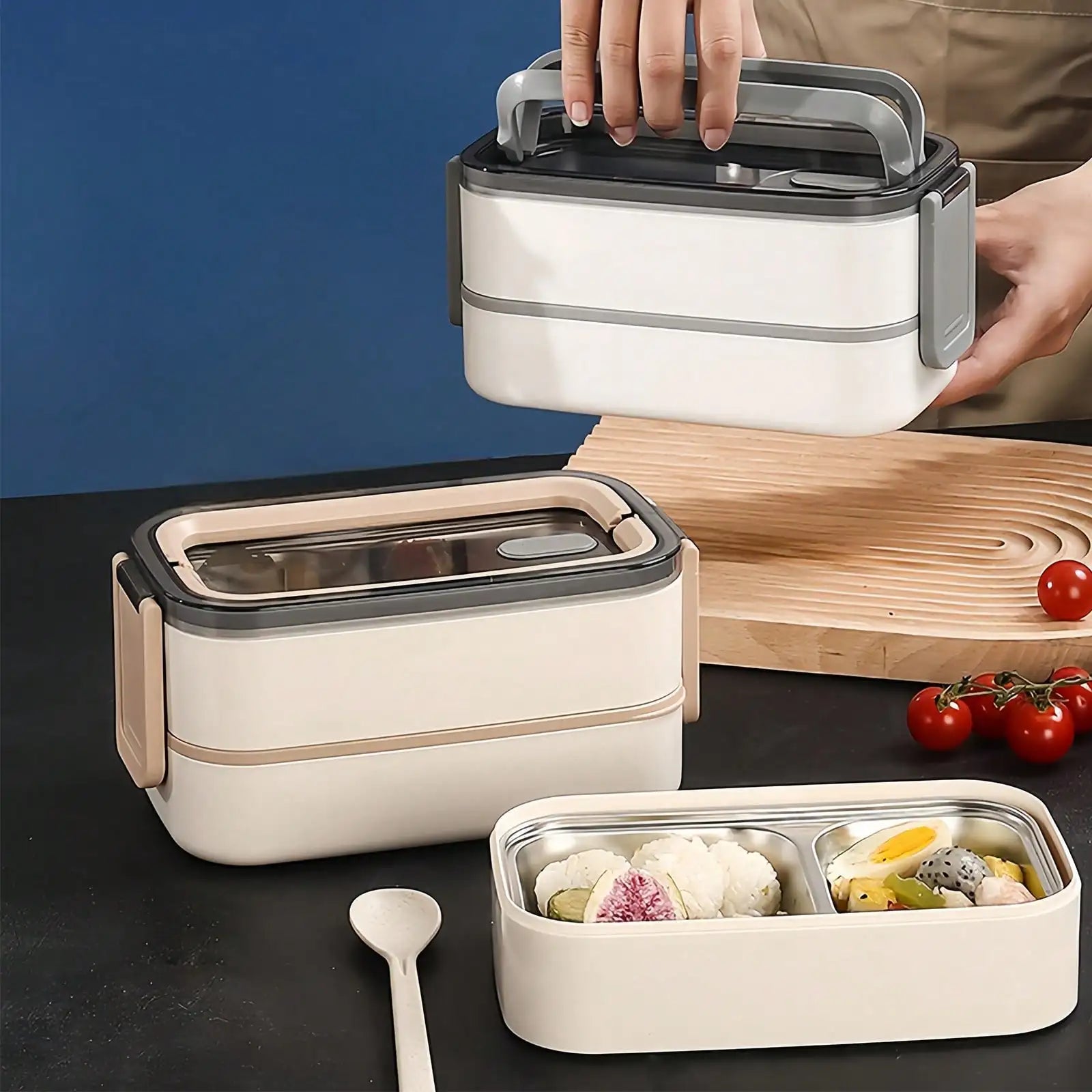 Stainless Steel 2-Layer Lunch Box — Leak-Proof Bento Box for Adults