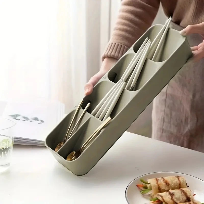 Cutlery Drawer Organizer Tray — Compartmentalized Kitchen Storage Box