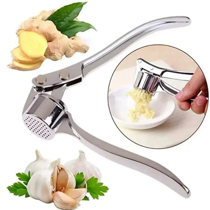 Zinc Alloy Garlic Press & Crusher | Anti-Slip Grip