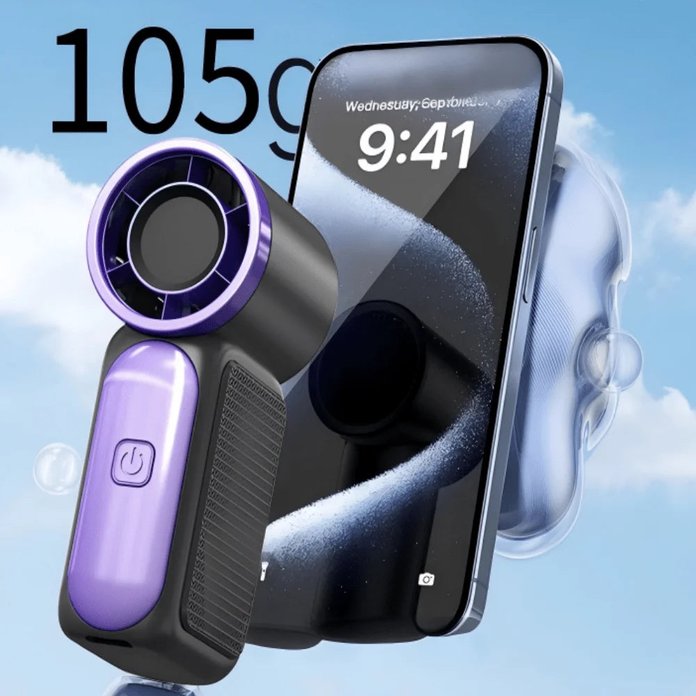 High-Speed Mini Handheld Fan | 100-Speed USB Turbine | Portable Outdoor