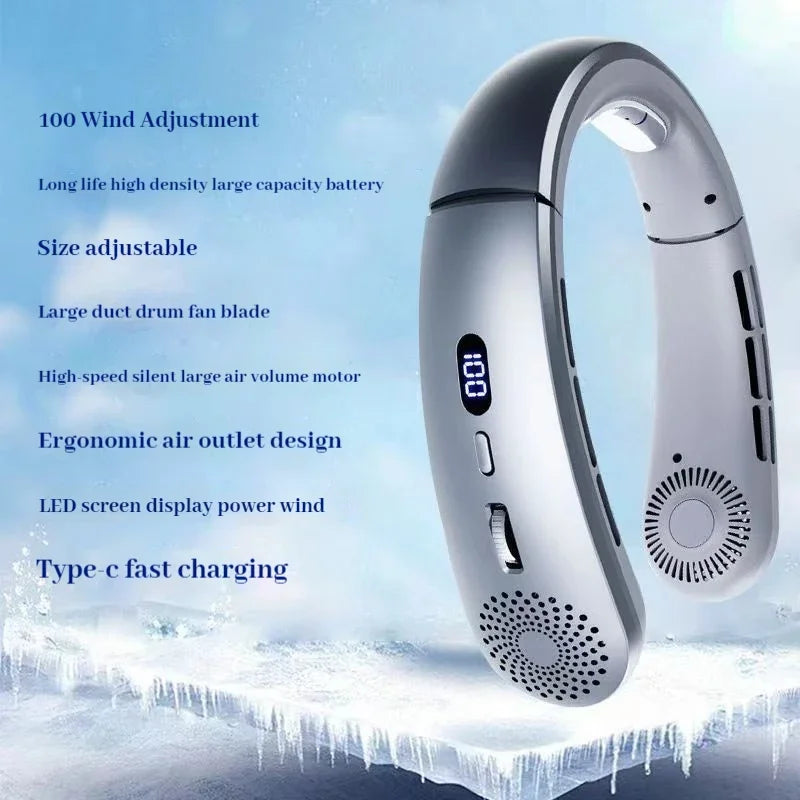 Wearable Neck Fan | 5-Speed Hands-Free | Low Noise | Sports & Outdoor