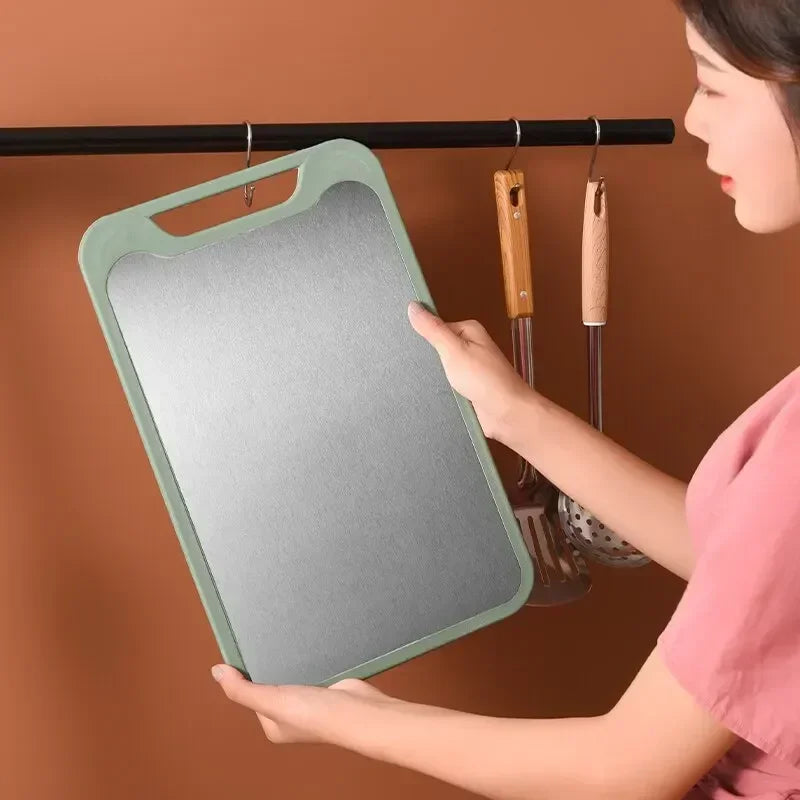 304 Stainless Steel Cutting Board — Double-Sided, Antibacterial Kitchen Chopping Board