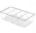 Refrigerator Organizer Bin Clear Plastic Food Storage Organizer Fridge Storage Box with Divider Freezer Pantry Kitchen Organizer