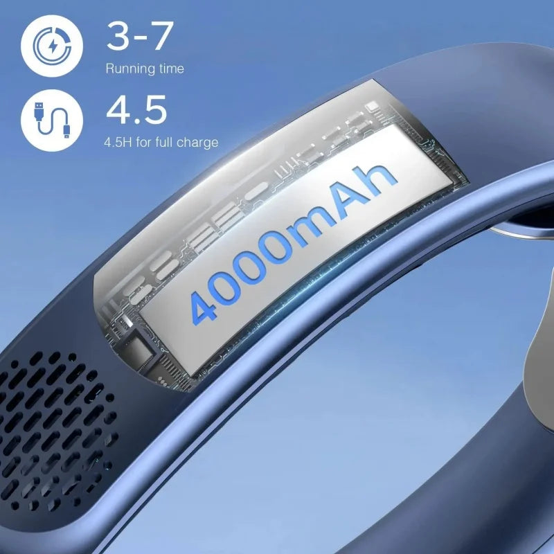 Portable Neck Fan 4000mAh Large Capacity Quiet Operation | Nexa Home