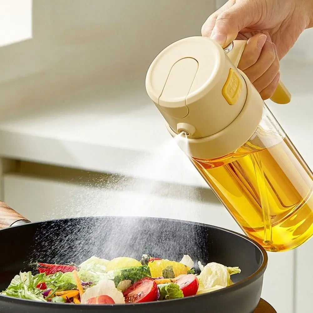 2-in-1 Glass Oil Sprayer & Dispenser 500ML | Refillable