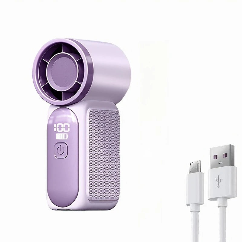 High-Speed Mini Handheld Fan | 100-Speed USB Turbine | Portable Outdoor