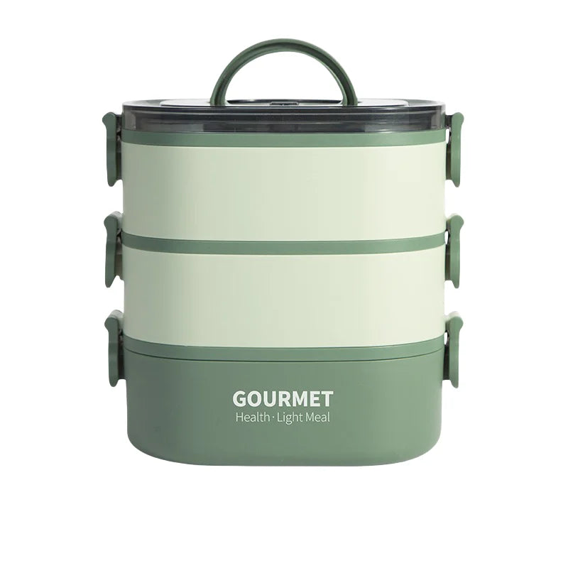 Stackable 3-Layer Bento Box 2500ml | Leak-Resistant Meal Container