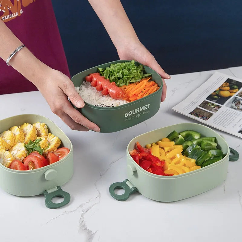 Stackable 3-Layer Bento Box 2500ml — Leak-Proof, Microwave Safe