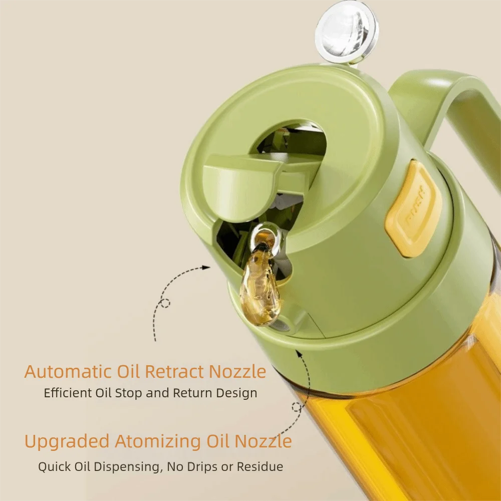 2-in-1 Glass Oil Sprayer & Dispenser 500ML | Refillable