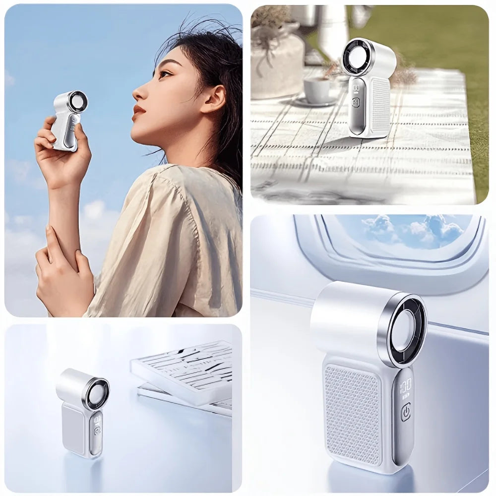 Compact Handheld Turbine Fan Rechargeable Strong Wind | Nexa Home