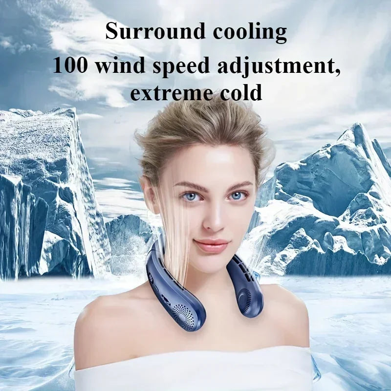 Hands-Free Neck Fan Bladeless Wearable Portable Blue | Nexa Home