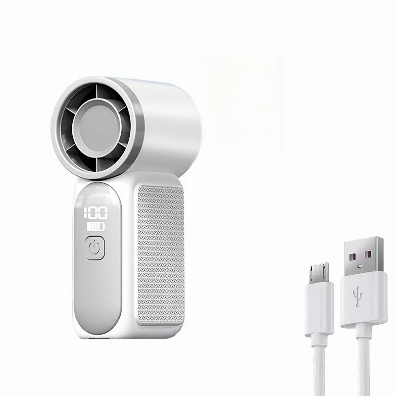 High-Speed Mini Handheld Fan | 100-Speed USB Turbine | Portable Outdoor