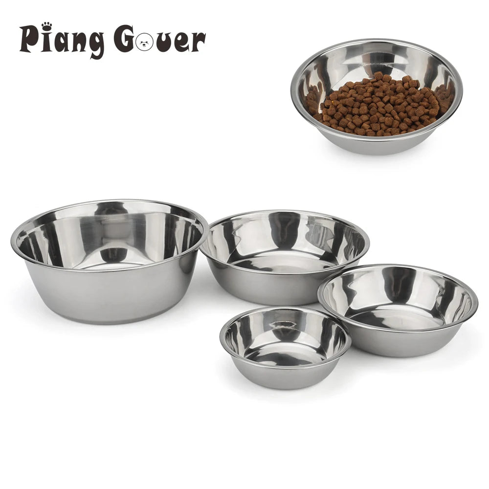 Dog Bowl Stainless Steel Pet Feeding Bowl Cat Food Drinking Feeder Bowl Durable Cheap For Small Medium Big Dogs