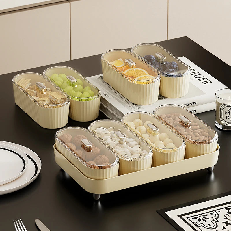 UFORU A Piece of Home Living Fruit Bowl for Living Room, Simple Style Nut and Dry Fruit Container with Lid