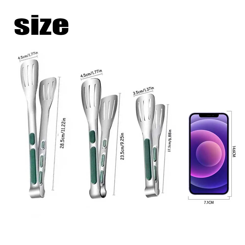 Stainless Steel Non-Slip Food Tongs | BBQ, Kitchen & Salad