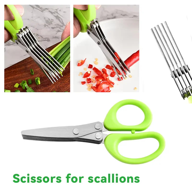 Kitchen Starter Kit - 5-Blade Herb Scissors + Garlic Press + Lemon Squeezer | Nexa Home