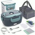 Electric Heated Lunch Box 1.5L — Stainless Steel Dual Compartment, 12V Car Use