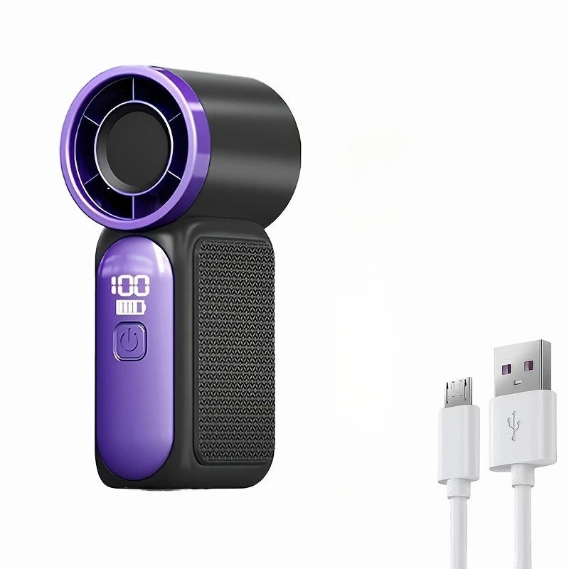 High-Speed Mini Handheld Fan | 100-Speed USB Turbine | Portable Outdoor