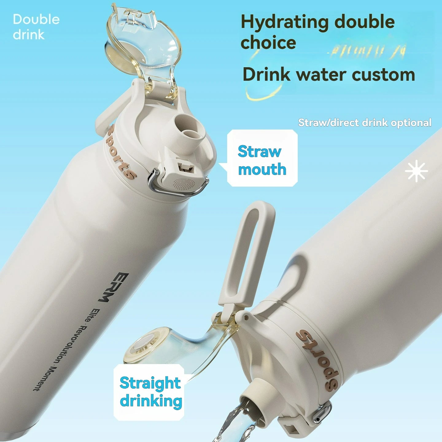 1L Stainless Steel Thermos Bottle — Double-Wall Vacuum Insulated, Handle, Hot & Cold