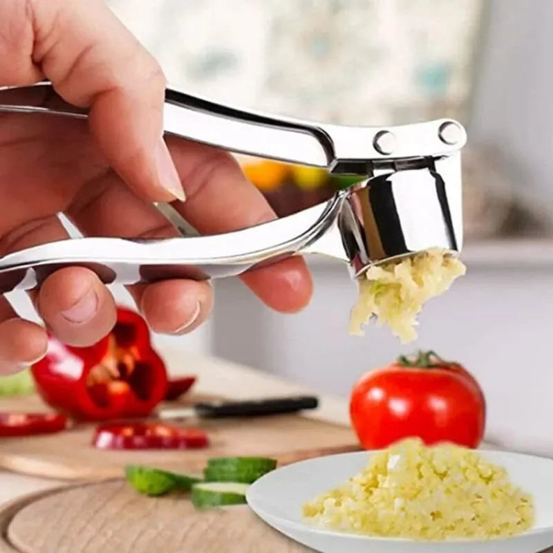 Zinc Alloy Garlic Press & Crusher | Anti-Slip Grip